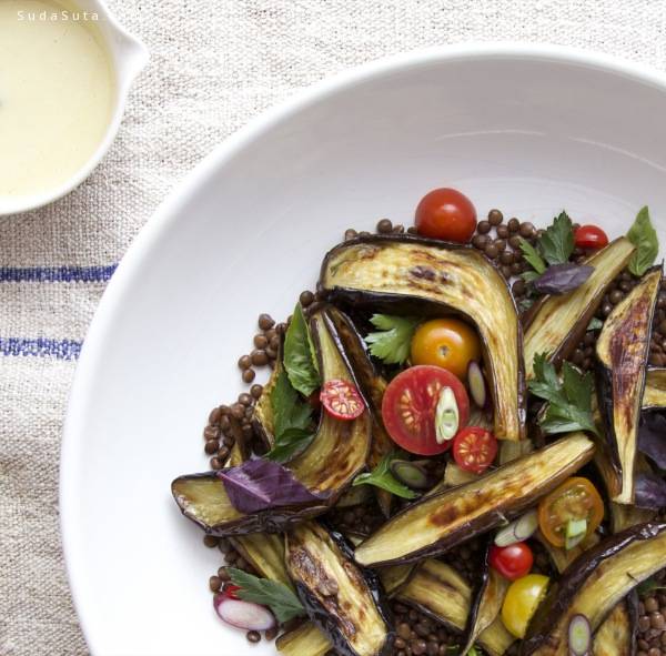 Roasted-eggplant-salad-with-tangy-miso-dressing-2
