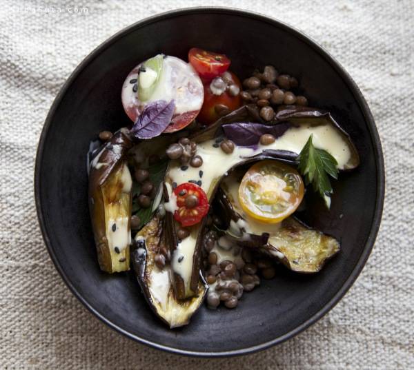 Roasted-eggplant-salad-with-tangy-miso-dressing-5