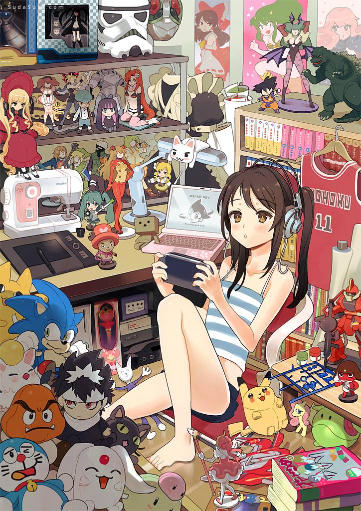 Anime Expo Art Show:: Otaku's room by kissai