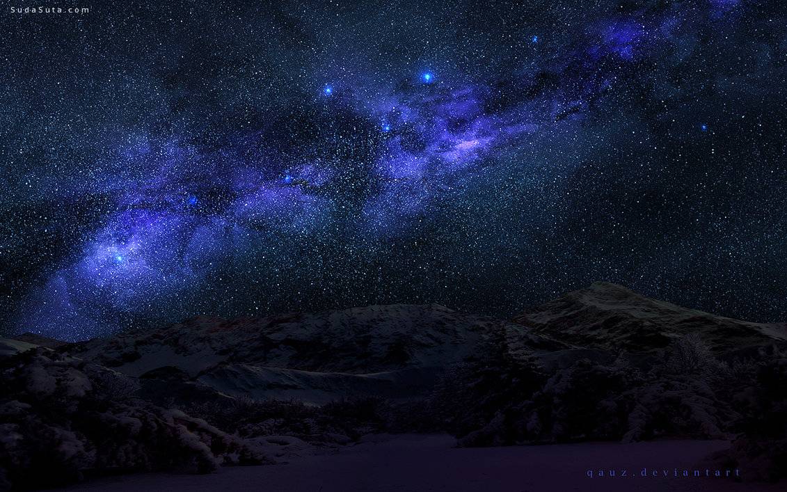 Spacey Night Sky by QAuZ