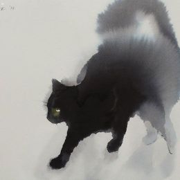 Endre Penovac 毛茸茸的手绘水墨猫咪