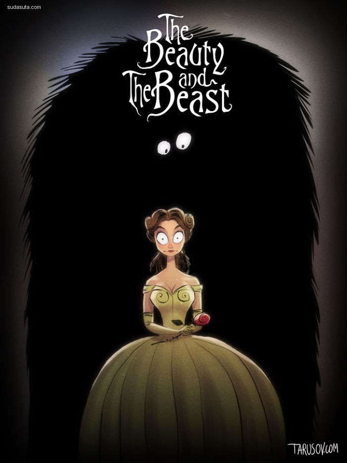 Tim Burton 的迪士尼恐怖同人插画