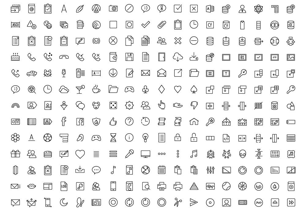 outline-filled-vector-icons-collection-