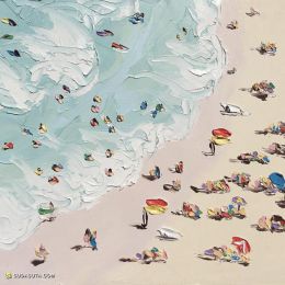 Sally West 沙滩 油画作品欣赏